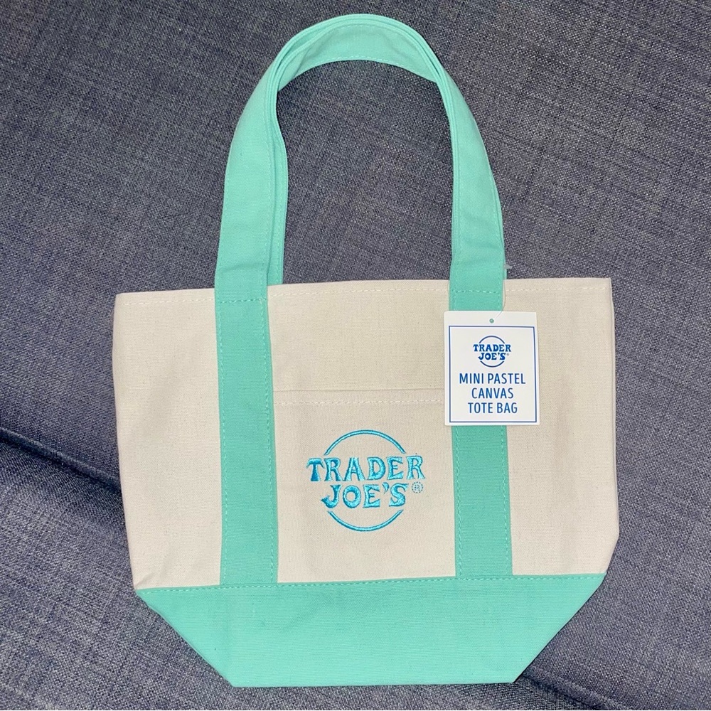 Trader Joe’s- Pastel Mini Tote Bag Green